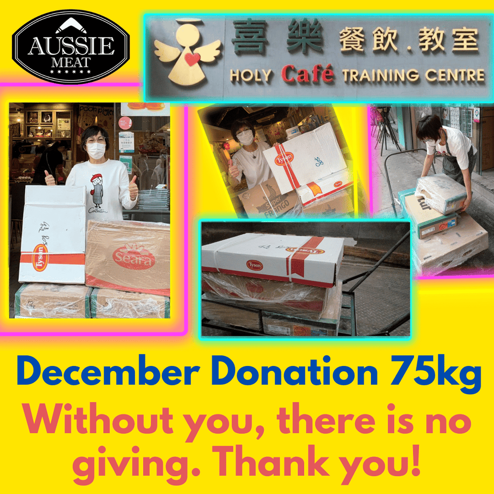 2021 DECEMBER DONATION - AUSSIE MEAT DONATED 75KG TO HOLY CAFÉ!