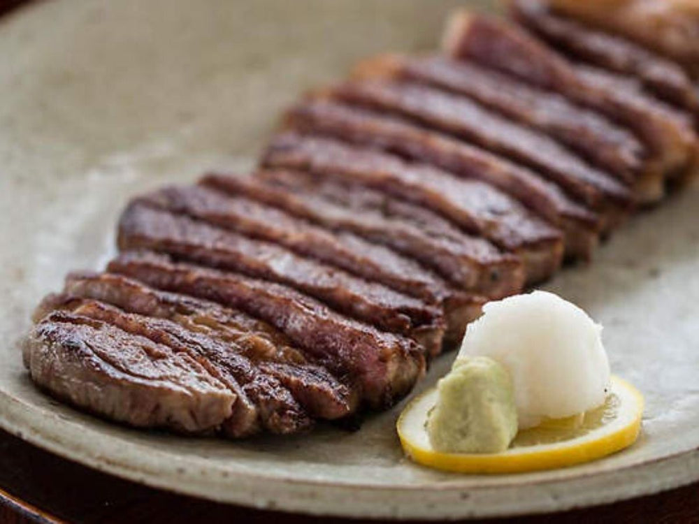 Wagyu Steak with Wasabi and Tosa Joyu | Australian Wagyu Striploin Steaks