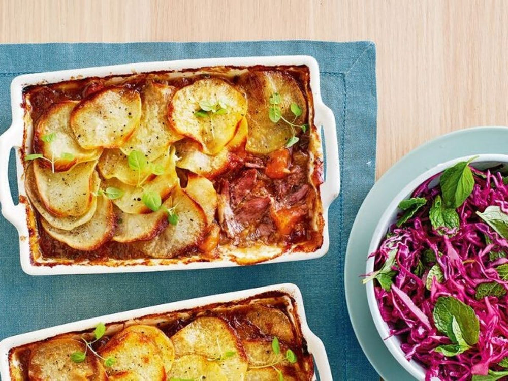 Lamb And Potato Hotpot With Red Cabbage Salad | HOT POT | NZ PREMIUM GRASS-FED LAMB SHOULDER HOT POT SLICES | Meat Delivery