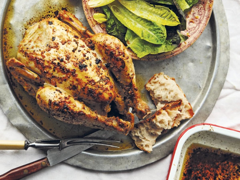 Italian Roast Chicken With Rosemary, Anchovy, Garlic and Lemon Butter | Hormone Free Whole Chicken |  Meat Delivery | Seafood Delivery | Butcher