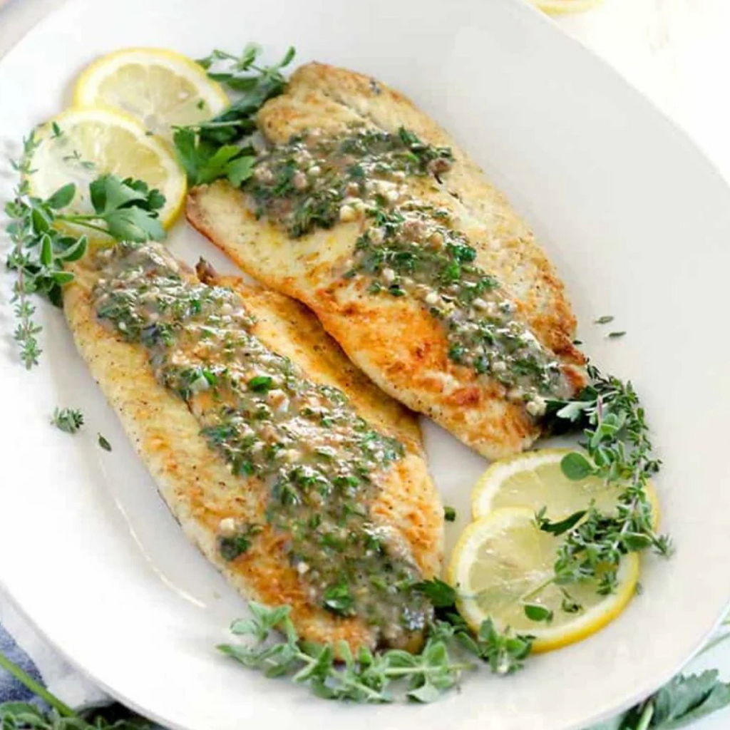 煎海鱸魚配檸檬大蒜香草醬 - Aussie Meat, Meat delivery, online butcher, BBQ Grills, Wine