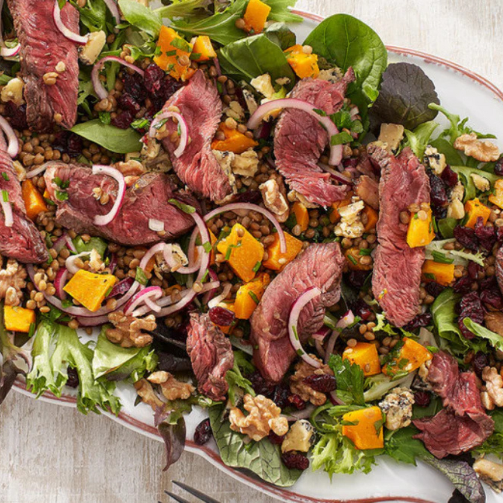 和牛牛排配南瓜扁豆沙拉 - Aussie Meat, Meat delivery, online butcher, BBQ Grills, Wine