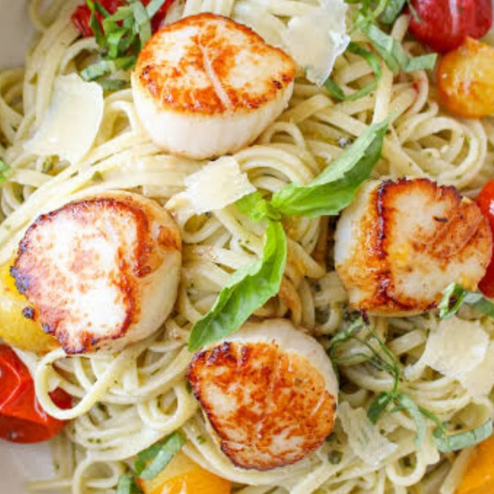 Scallops with Linguine Recipe | Meat Delivery | Seafood Delivery | South Stream Farmers Market