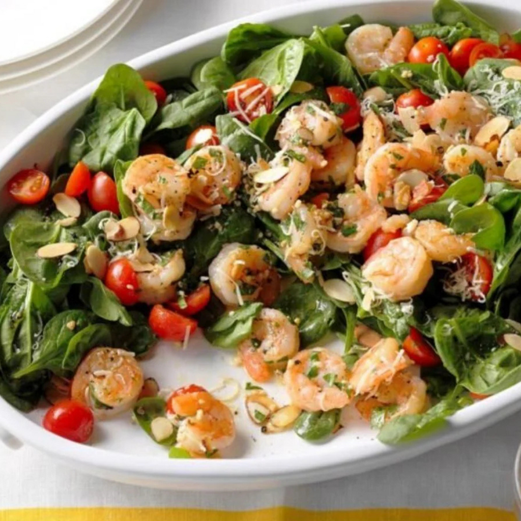 蝦仁義大利蒜香菠菜沙拉 - Aussie Meat, Meat delivery, online butcher, BBQ Grills, Wine