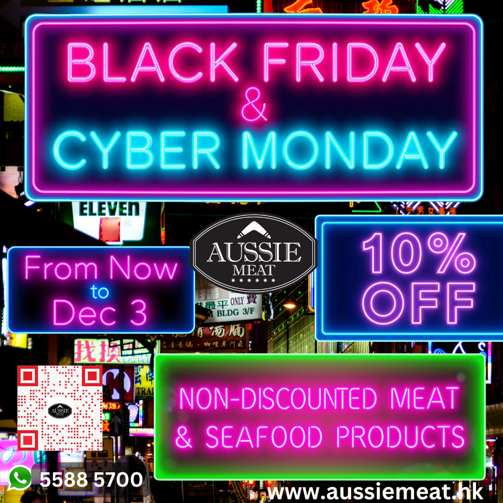 Black Friday & Cyber Monday 10% Off Non-discounted Meat & Seafood - Aussie Meat, Meat delivery, online butcher, BBQ Grills, Wine