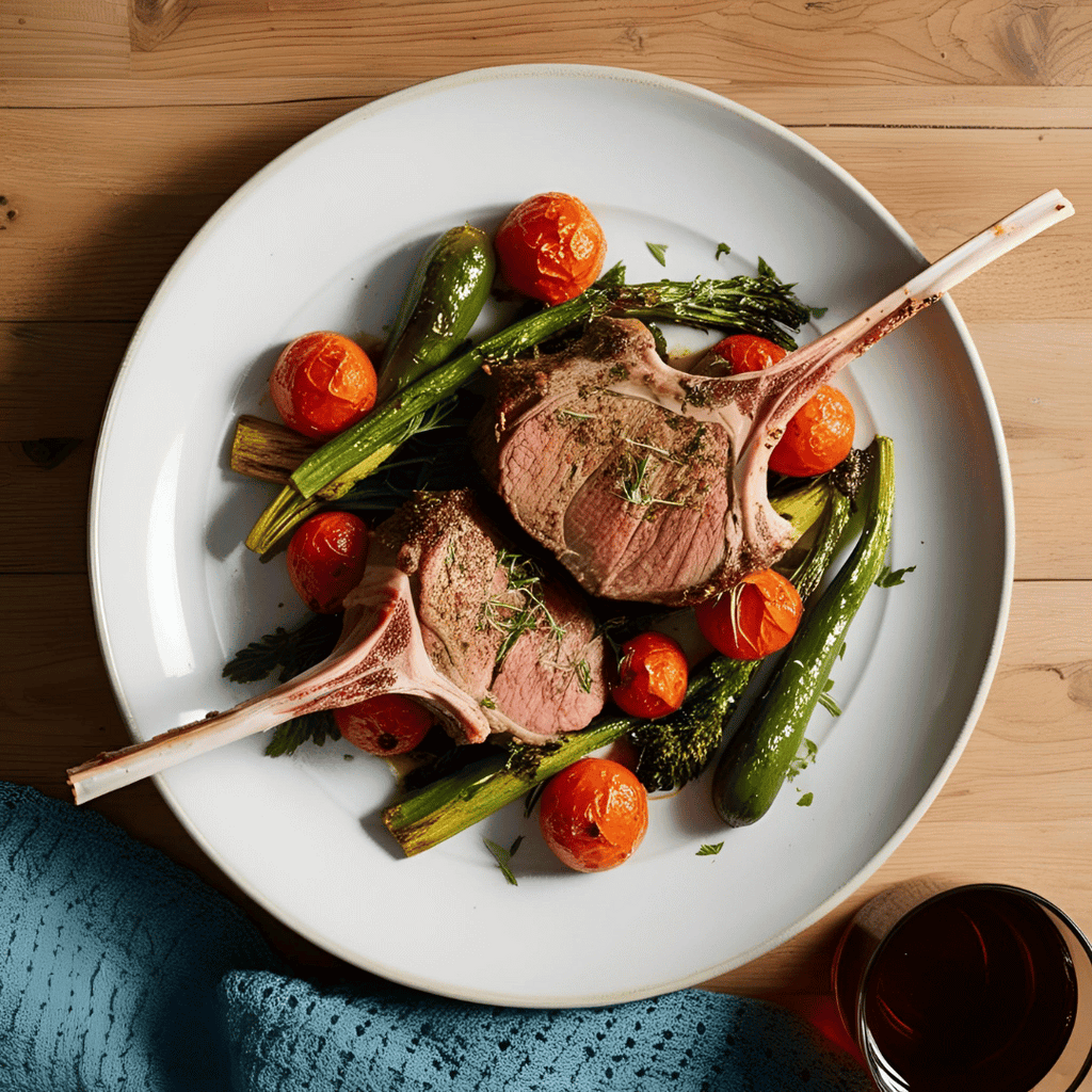 香草羊排配烤蔬菜 - Aussie Meat, Meat delivery, online butcher, BBQ Grills, Wine