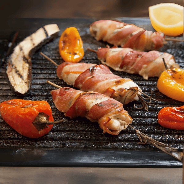 How To Prepare Monkfish And Bacon Kebabs With Minty Peas And Salsa Verde? | Aussie Meat Meat Delivery Online Butcher BBQ Grills Wine
