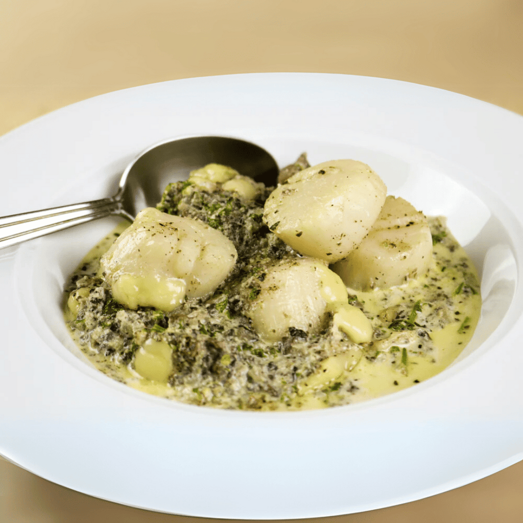 炒干貝配蘑菇菠菜醬 - Aussie Meat, Meat delivery, online butcher, BBQ Grills, Wine