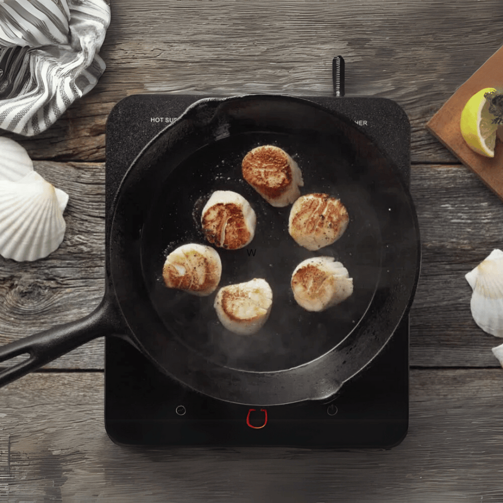 煎煮扇貝配檸檬胡椒蘆筍和綜合綠色沙拉 - Aussie Meat, Meat delivery, online butcher, BBQ Grills, Wine