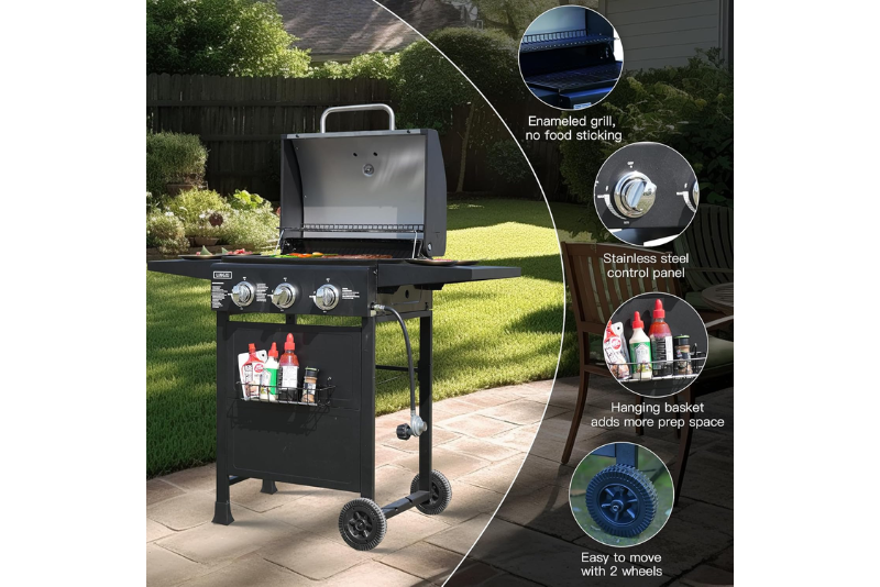 Aussie Meat BBQ Grills | BQ133 Stainless Steel (3 Burners With Side-Burner) | Delivery & Cover - Aussie Meat, Meat Delivery, Online Butcher, BBQ Grills, Wine