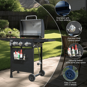 BQ133S Stainless Steel (3 Burners With Side-Burner) | Aussie Meat Meat Delivery Online Butcher BBQ Grills Wine - BQ133S Stainless Steel (3 Burners With Side-Burner) | Delivery & Cover