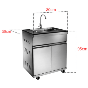 OMG Mini Modular Outdoor Kitchen | Aussie Meat Meat Delivery Online Butcher BBQ Grills Wine - OMG Mini Modular Outdoor Kitchen (6+1 Burner Gas Grill with Tap & Sink)