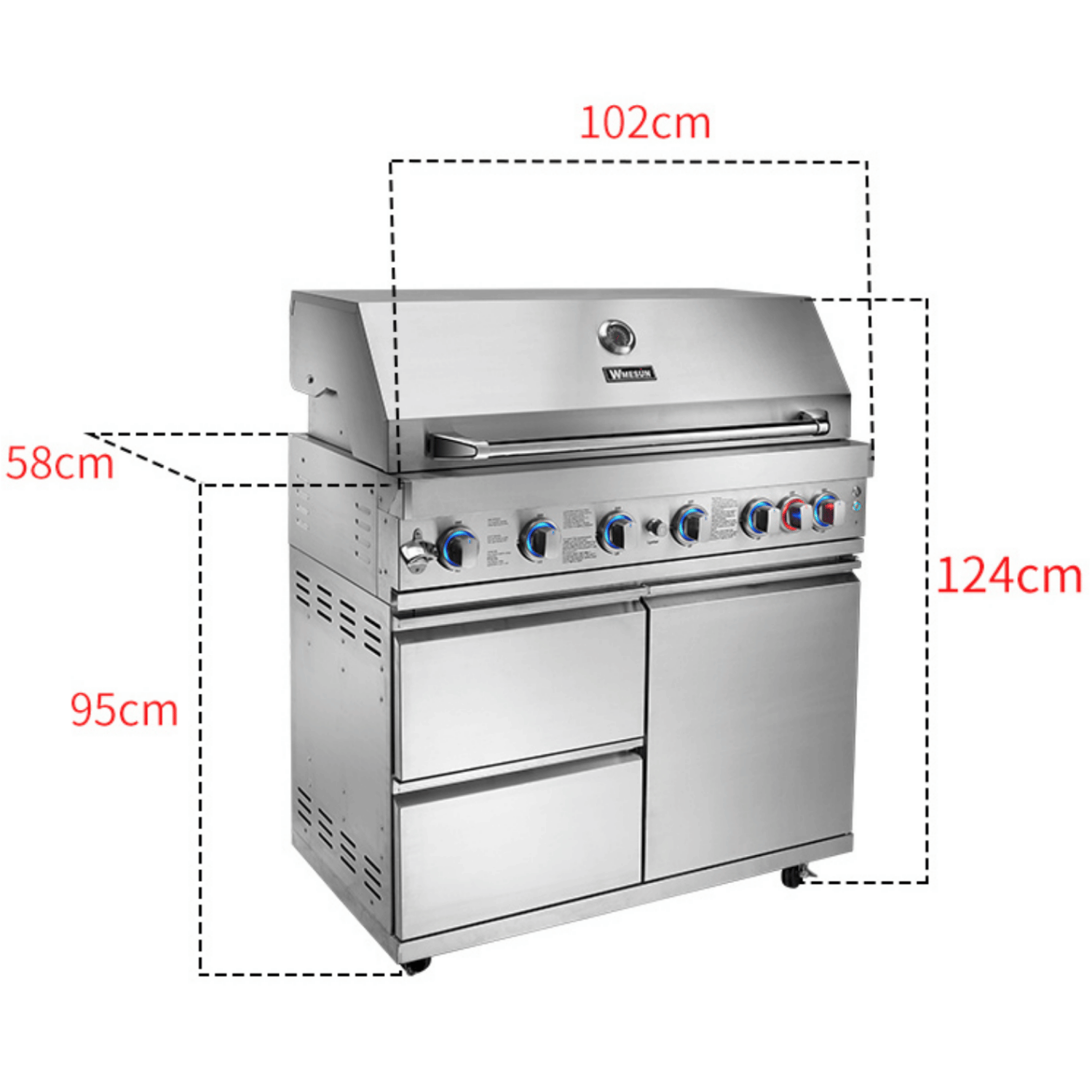 OMG Mini Modular Outdoor Kitchen | Aussie Meat Meat Delivery Online Butcher BBQ Grills Wine - OMG Mini Modular Outdoor Kitchen (6+1 Burner Gas Grill with Tap & Sink)