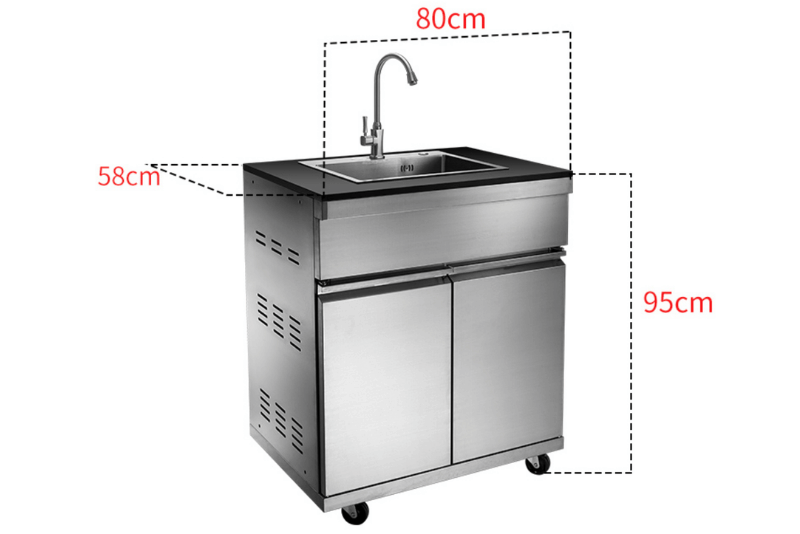 OMG Mini Modular Outdoor Kitchen (6+1 Burner Gas Grill with Tap and Sink) - Aussie Meat, Meat Delivery, Online Butcher, BBQ Grills, Wine
