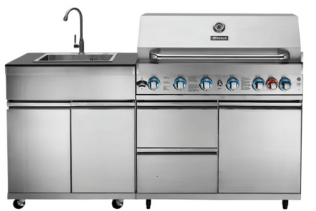 OMG Mini Modular Outdoor Kitchen (6+1 Burner Gas Grill with Tap and Sink) - Aussie Meat, Meat Delivery, Online Butcher, BBQ Grills, Wine