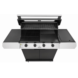 Beefeater 1200 Series Black | 4 Burner BBQ & Side Burner Trolley | Aussie Meat Meat Delivery Online Butcher BBQ Grills Wine - Beefeater 1200 Series Black | 4 Burner BBQ & Side Burner Trolley | Delivery & Cover