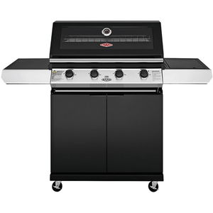Beefeater 1200 Series Black | 4 Burner BBQ & Side Burner Trolley | Aussie Meat Meat Delivery Online Butcher BBQ Grills Wine - Beefeater 1200 Series Black | 4 Burner BBQ & Side Burner Trolley | Delivery & Cover
