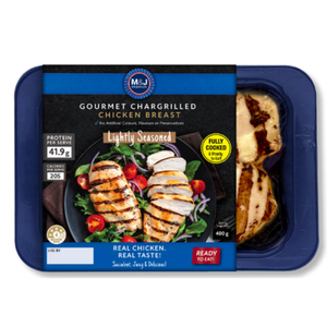Packaged gourmet chargrilled chicken breast with M&S branding on a white background - Wholesale Australian Lightly Seasoned Chargrilled Chicken Breast (400g) | Buy 8 Get 2 Free