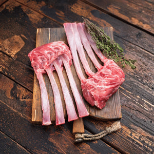 NZ Premium Grass-Fed 2 Lamb Racks Cap Off Frenched (2 Racks, 8 Cutlets)