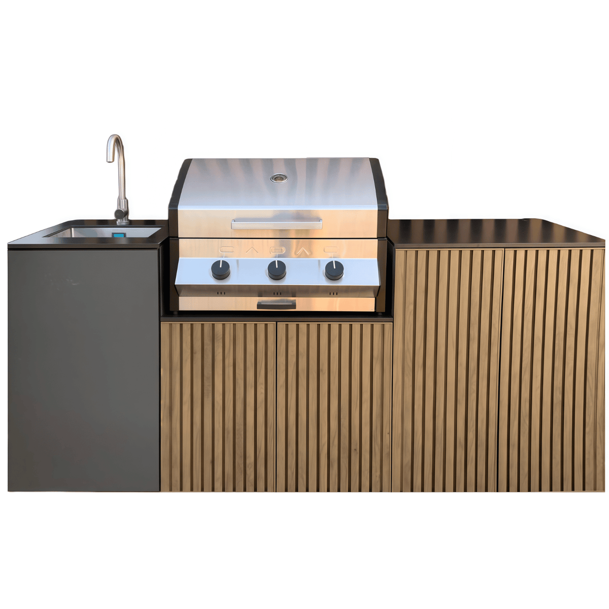 Oaisi Outdoor Kitchen | 3 Burners Gas Grill | Aussie Meat Meat Delivery Online Butcher BBQ Grills Wine - OMG組合戶外廚房(6+1爐頭配水槽)|包送貨安裝