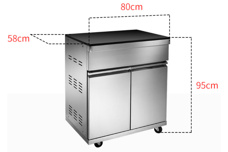 OMG Modular Outdoor Kitchen & Fridge (6 + 1 Burners Gas BBQ Grill, Sink, Side Burner & Fridge) - Aussie Meat, Meat Delivery, Online Butcher, BBQ Grills, Wine
