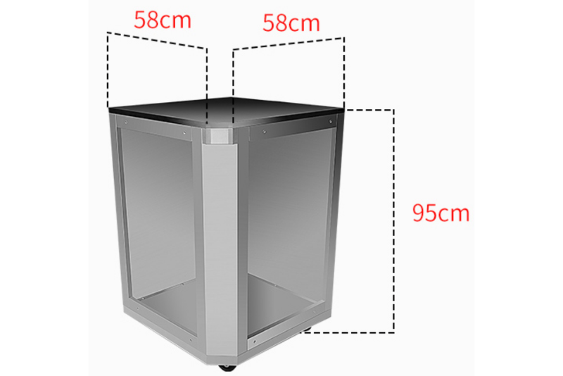OMG Modular Outdoor L-Shape Kitchen (Small) with Fridge (6 + 1 Burners Gas Barbecue Grill, Fridge Tap, Sink, Side Burner, Fridge & Corner Unit) - Aussie Meat, Meat Delivery, Online Butcher, BBQ Grills, Wine