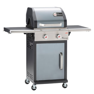 Grill with a silver and black design on a white background - BQ132 (2 頭烤爐)
