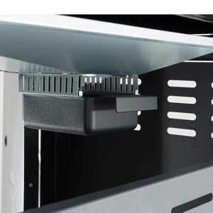 Close-up of a metallic appliance with a black component - BQ132 (2 頭烤爐)