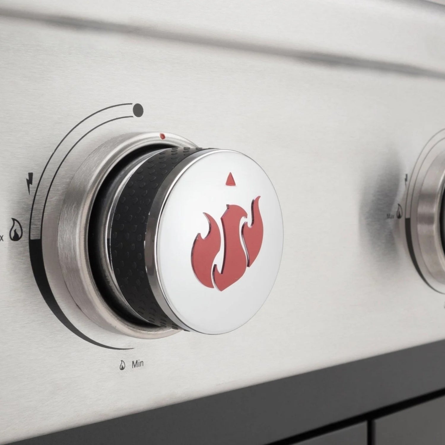 Stainless steel stove control knob with flame design - BQ132 (2 頭烤爐)