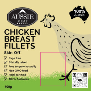 Australian Hormone Free Chicken Breasts (Skin-Off & Boneless, 400g)