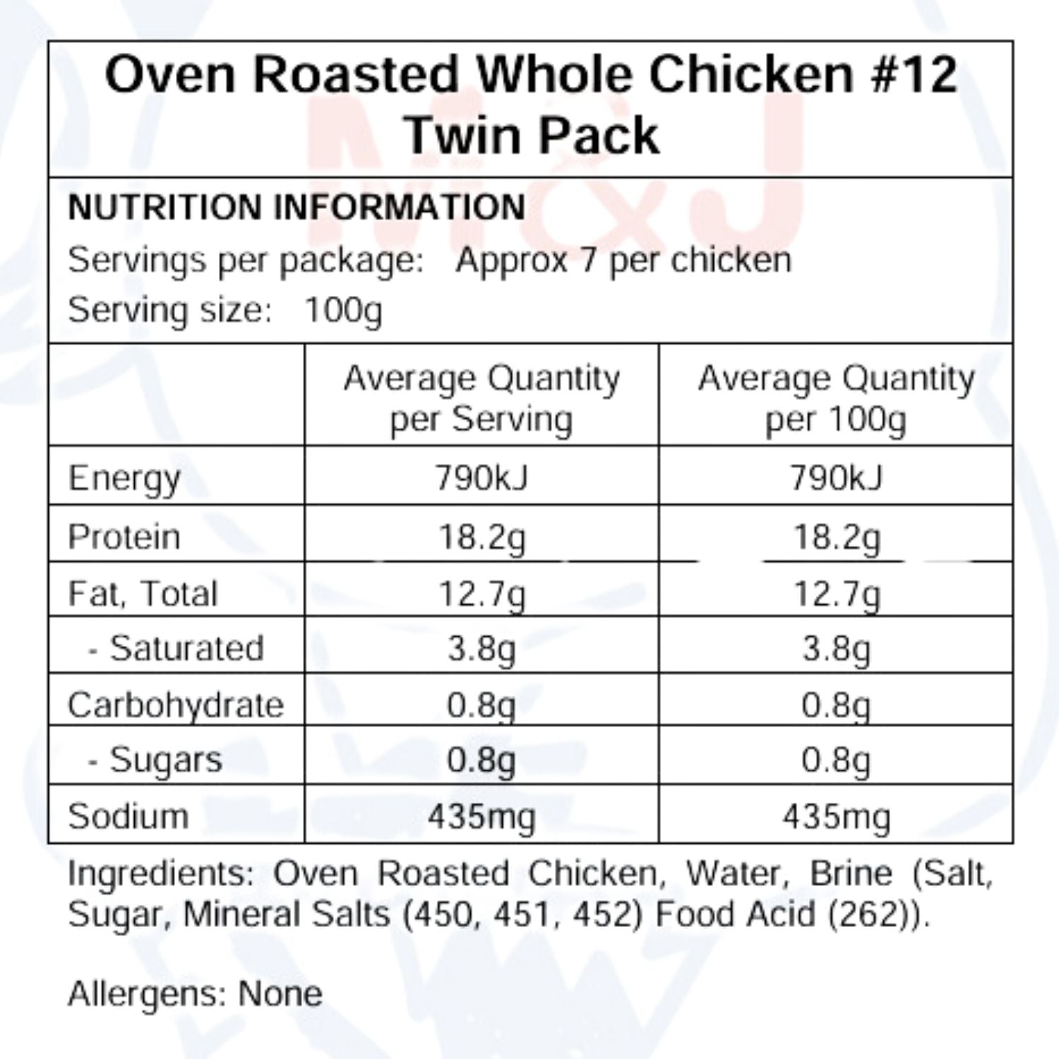 Wholesale Australian Hormone Free Oven Roasted Whole Chicken (1.2kg x 2 Chickens Per Pack) | Buy 5 Get 1 Free