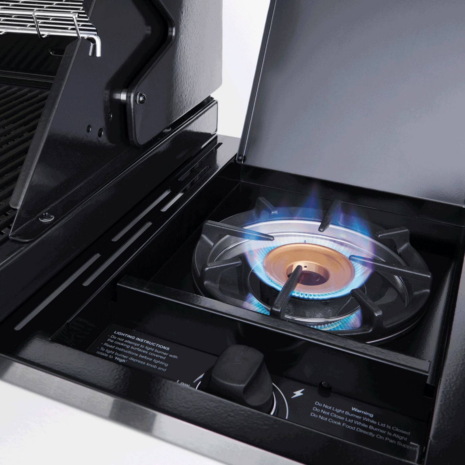 Beefeater 1200 Series Black | 4 Burner BBQ & Side Burner Trolley with Cover