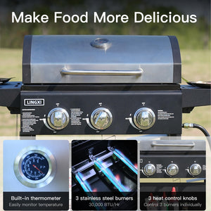 BQ133S 不銹鋼 (三頭燃氣燒烤爐)包交付和組裝