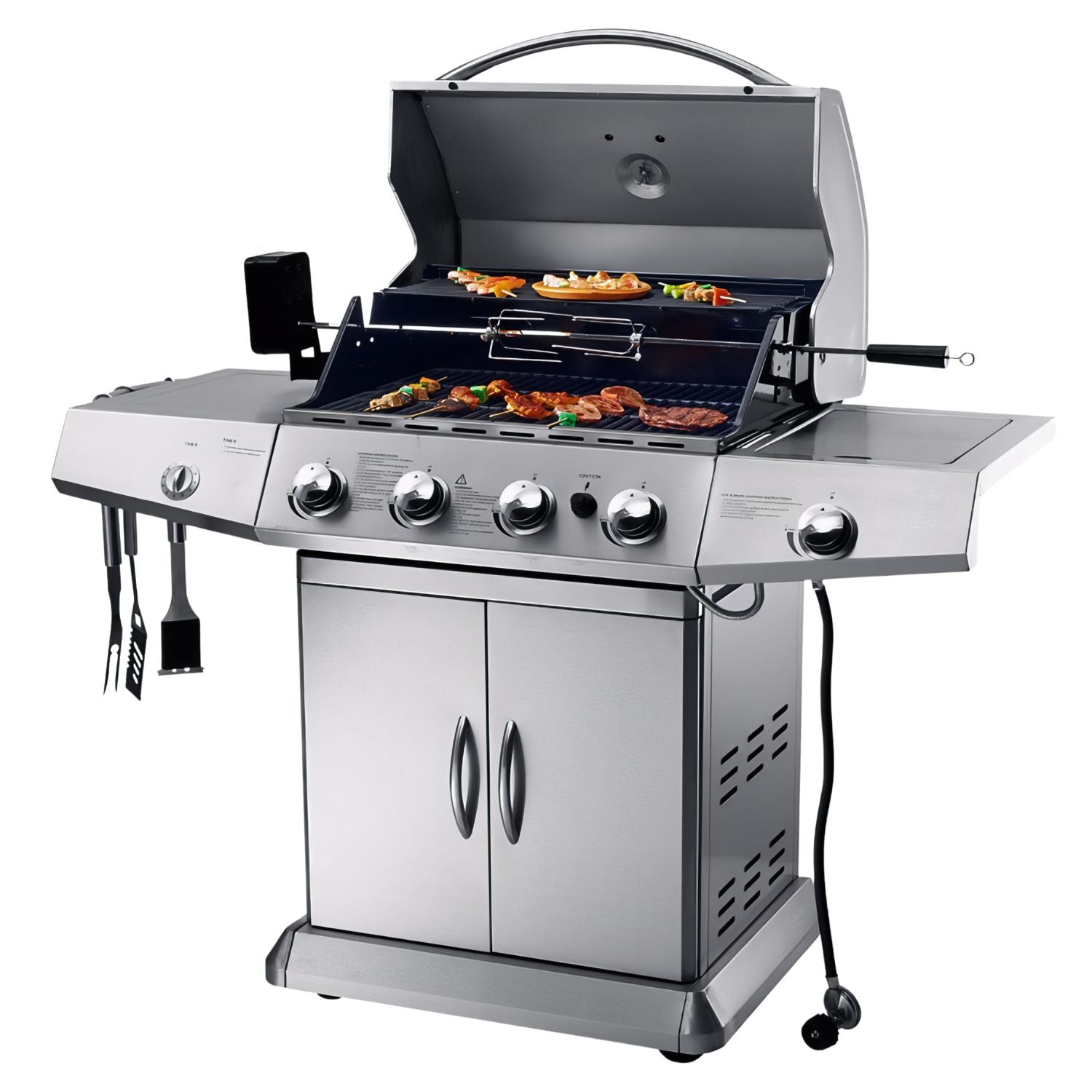 BQ134 (4 Burners With Side-Burner Gas Barbecue Grill) | Delivery & Cover