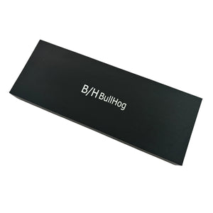 Black mat with 'B/H BullHog' branding on a white background - BullHog Stainless Steel Steak Cutlery Set