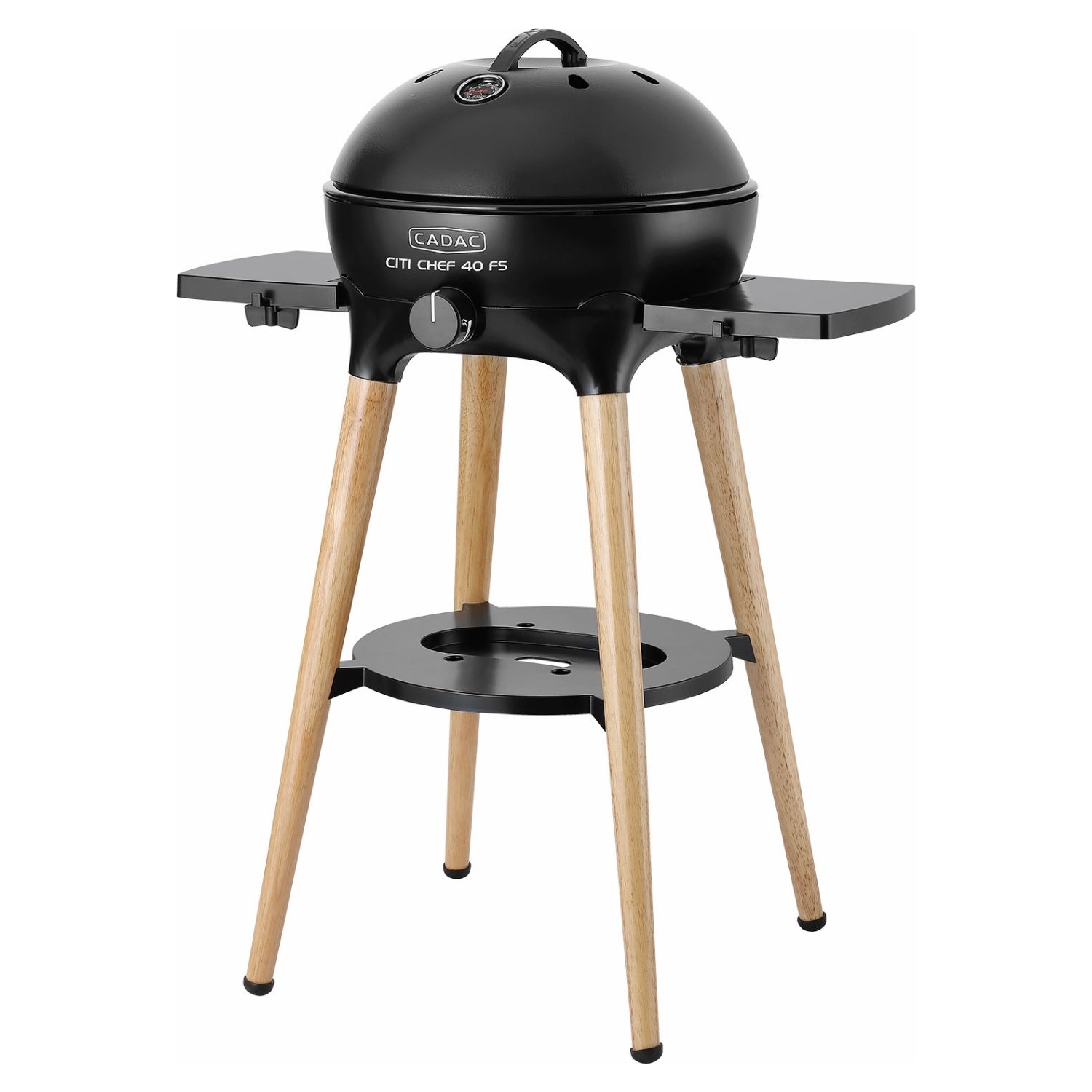 Black barbecue grill with wooden legs on a white background - Cadac Citic Chef 40 FS |燒烤爐