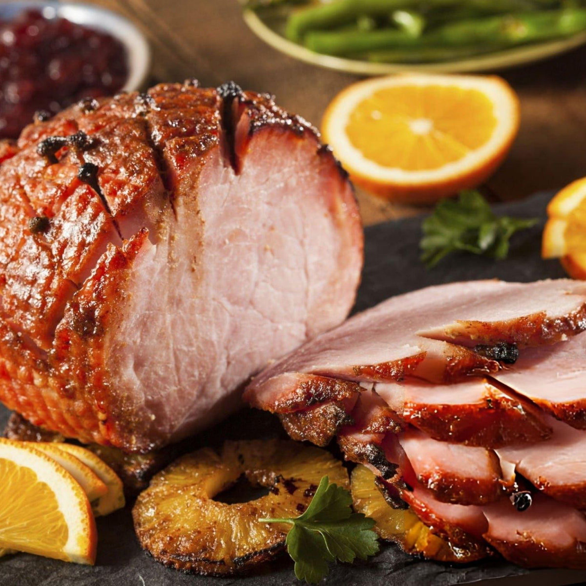 Chilled Christmas Maple Smoked Gammon Boneless Cooked Leg Ham Skin-On (~2kg) | Limited Stock | Pre-Order