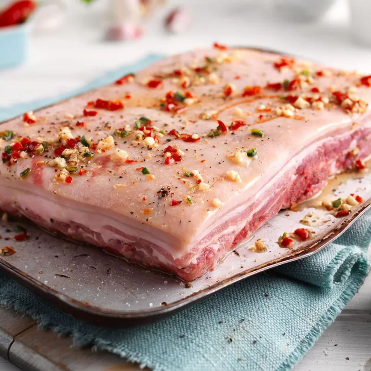 EU Hormone Free Pork Belly Rind-On Roasts (2kg) - Aussie Meat