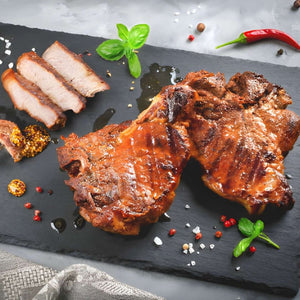 EU Hormone Free Pork Collar (Shoulder) Rindless Steaks (~2cm Thickness, 2 x 227g)