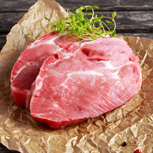 EU Hormone Free Pork Collar (Shoulder) Rindless Steaks (~2cm Thickness, 2 x 227g)