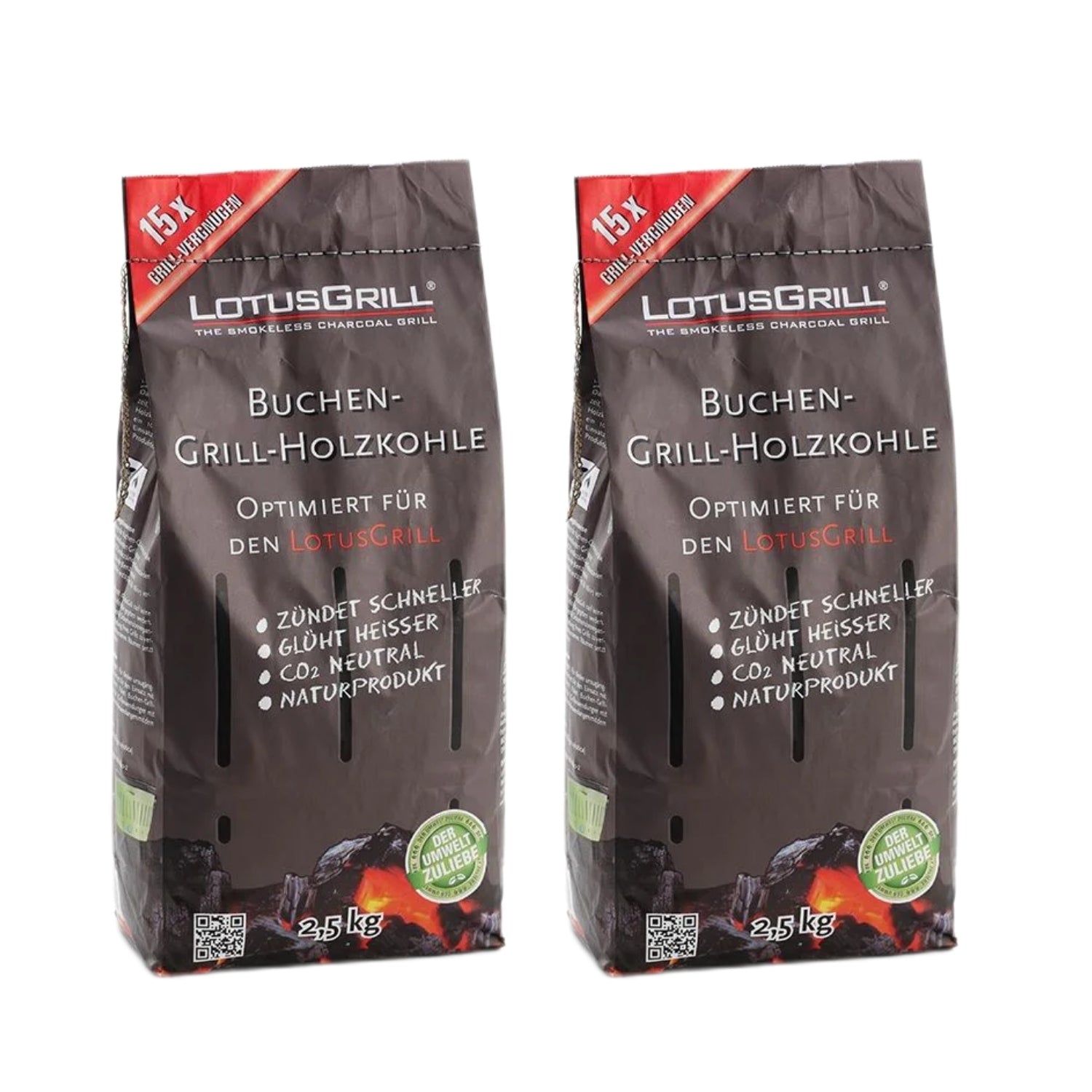 燒烤配件| Lotus Grill的無菸木炭(2.5公斤x2)和助燃凝膠(1支)