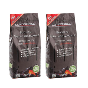 燒烤配件| Lotus Grill的無菸木炭(2.5公斤x2)和助燃凝膠(1支)