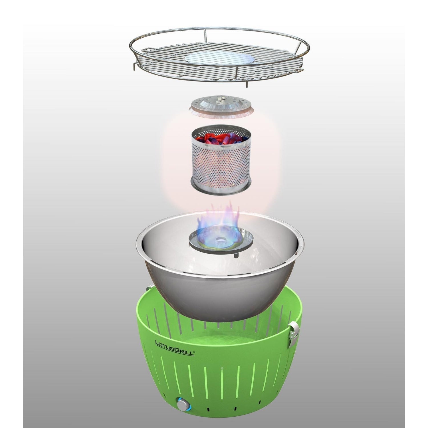 Lotus Grill木炭燒烤入門套裝(加大尺寸)(紅色)