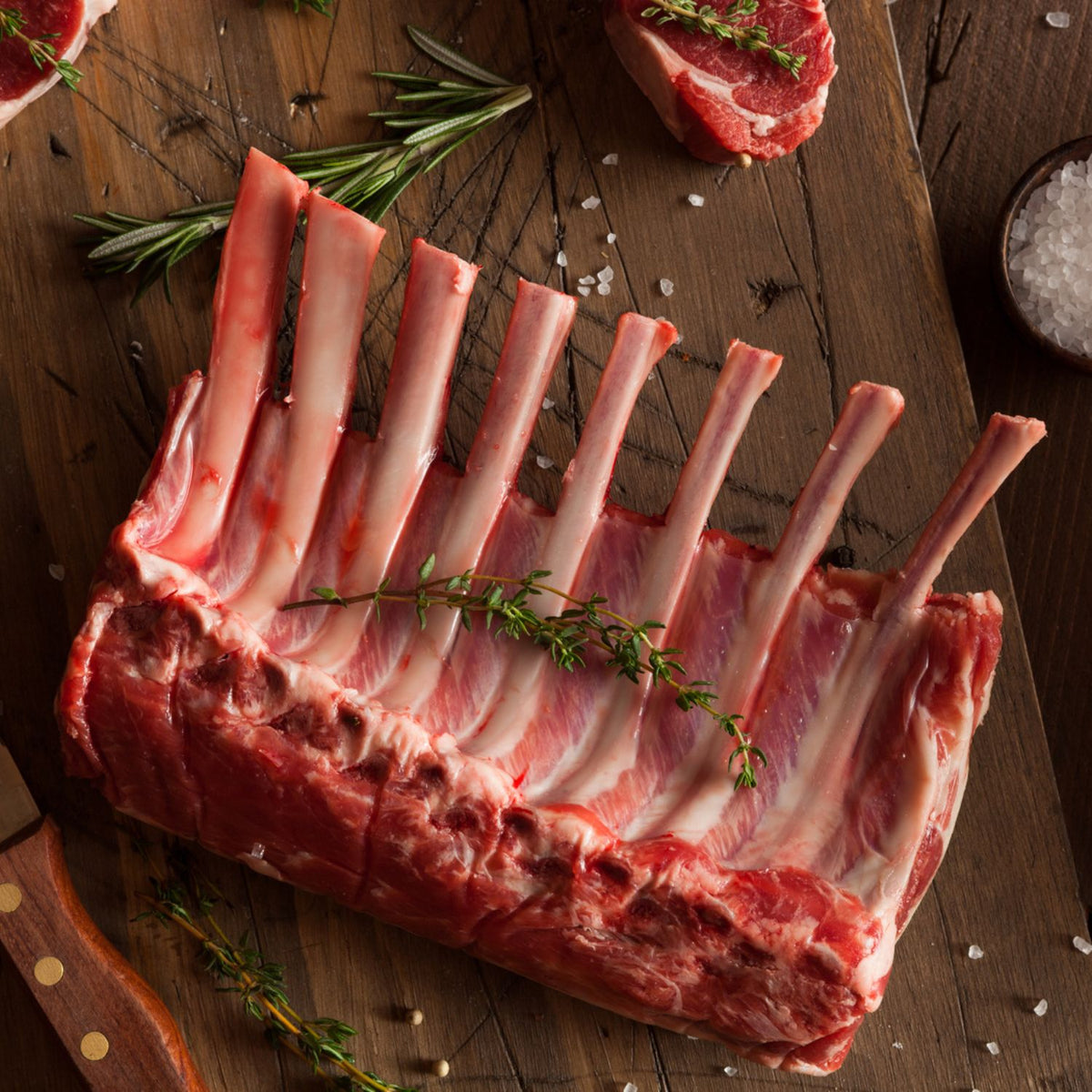 NZ Premium Grass-Fed 2 Lamb Racks Cap Off Frenched (2 x Racks, 16 Cutlets)