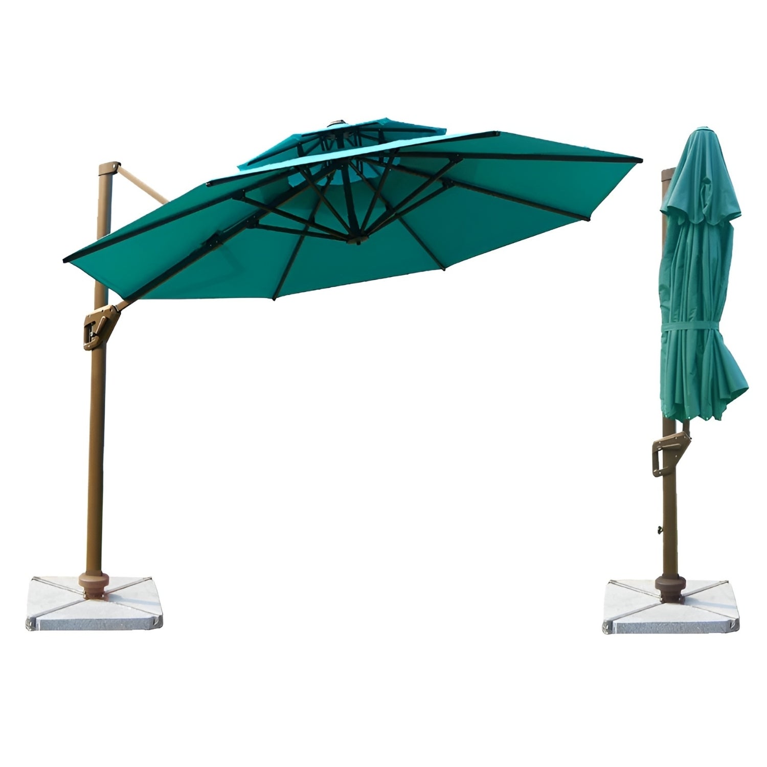 Aussie Meat Outdoor Umbrella With Stone Base (3m x 3m x 2.7 height) & Delivery
