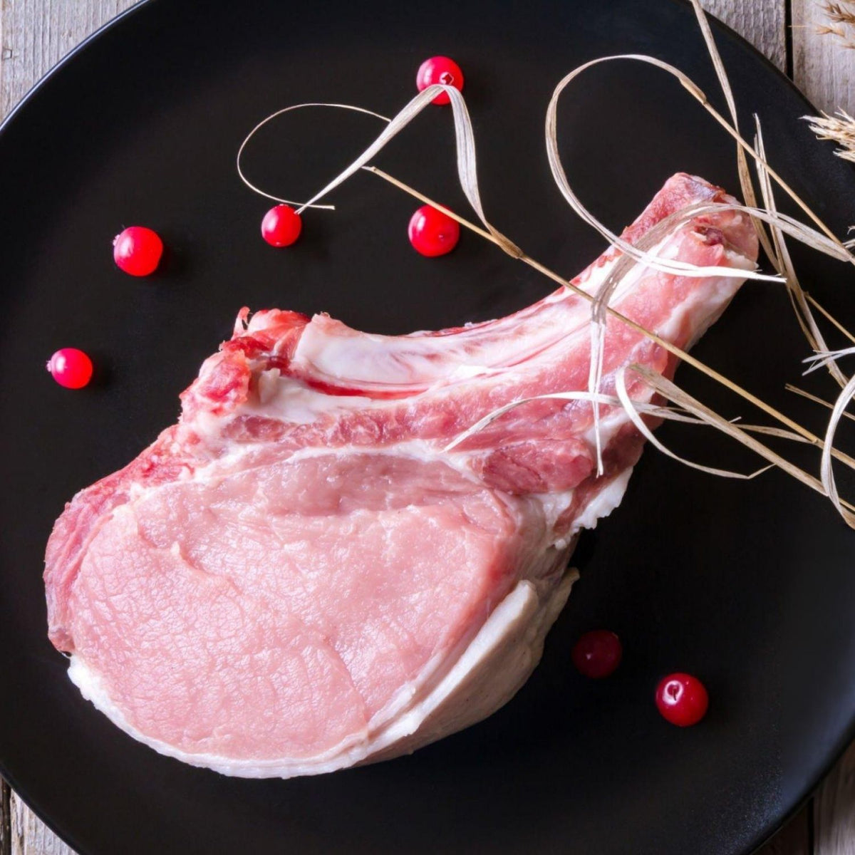 Spanish Hormone Free Duroc Pork Chops French Cut (2 Pieces, ~2cm Thickness) - Aussie Meat