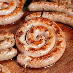 Grilled sausages on a wooden cutting board - Spanish Hormone-Free Duroc Pork Spiral Sausage (250g)