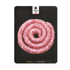 Raw sausage on a black packaging with Batalle logo - Spanish Hormone-Free Duroc Pork Spiral Sausage (250g)
