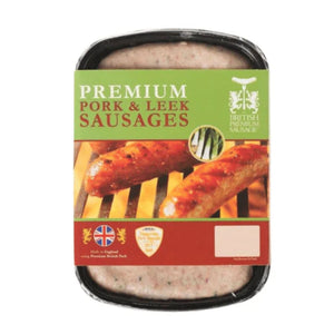 UK Premium Pork and Leek Sausages (6 Sausages, 454g)
