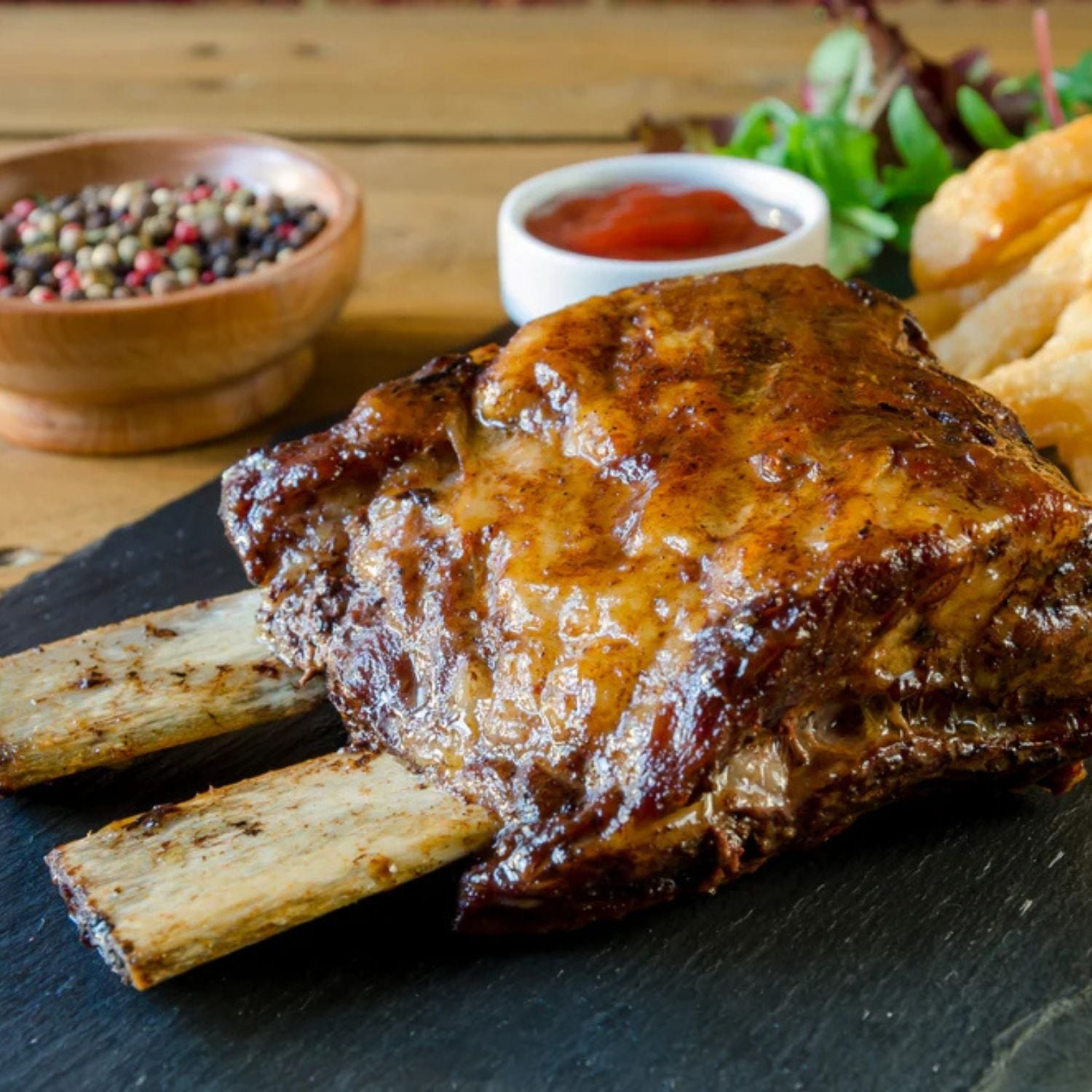 美國認證(USDA)優質安格斯原塊牛肋排(含3肋骨，骨約9吋長)